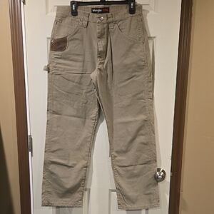Wrangler Tan Cargo Pants Durable Cotton Straight Leg